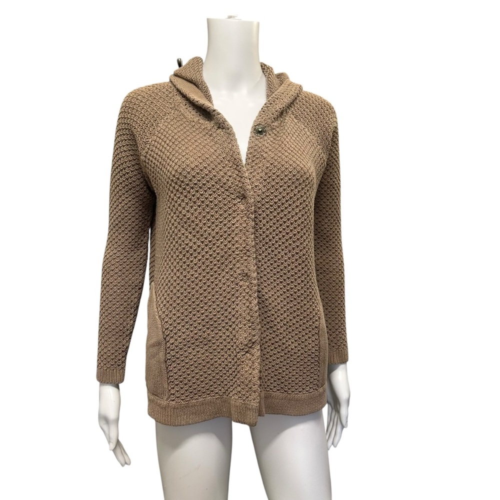 Sparrow Heavy Knit Hoodie Cardigan Brown Size M